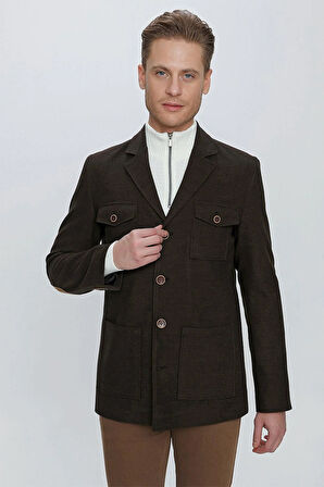 KA 071 Slim Fit Boz Siyah Spor Kaban