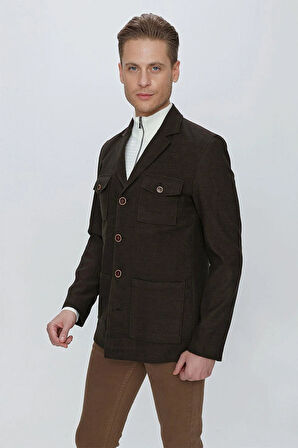 KA 071 Slim Fit Boz Siyah Spor Kaban