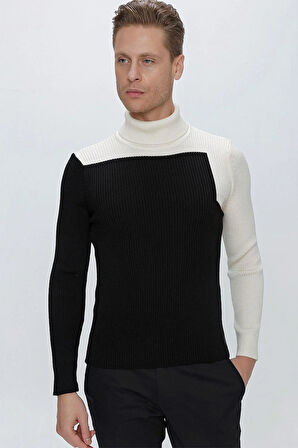 TR 842 Slim Fit Siyah Klasik Triko