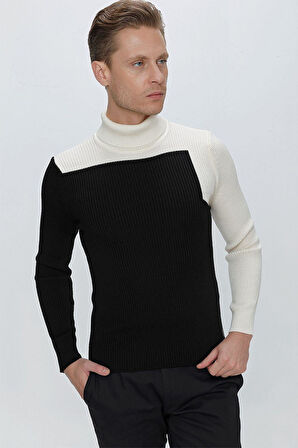 TR 842 Slim Fit Siyah Klasik Triko