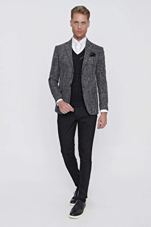 C 628 Slim Fit Siyah Spor Ceket