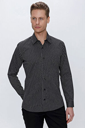 G 1519 Slim Fit Siyah Spor Gömlek