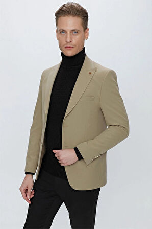 C 632 Slim Fit Bej Spor Ceket