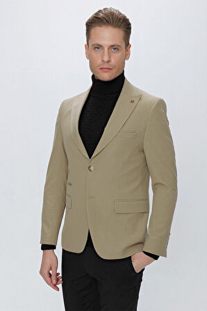 C 632 Slim Fit Bej Spor Ceket