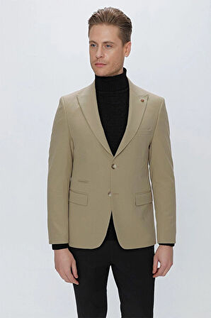 C 632 Slim Fit Bej Spor Ceket