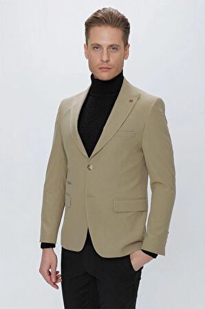 C 632 Slim Fit Bej Spor Ceket