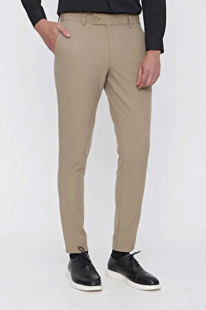 P 1102 Slim Fit Bej Spor Pantolon