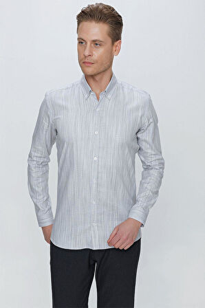 GK 661 Slim Fit Beyaz Klasik Gömlek