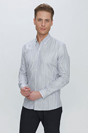 GK 661 Slim Fit Beyaz Klasik Gömlek