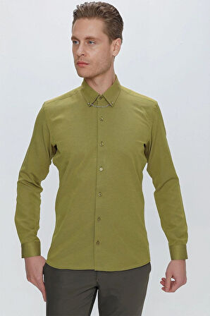 GK 664 Slim Fit Hardal Klasik Gömlek