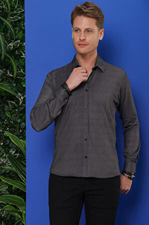 G 1524 Slim Fit Siyah Spor Gömlek