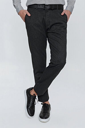P 1104 Slim Fit Siyah Spor Pantolon