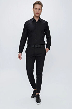 P 1112 Slim Fit Siyah Spor Pantolon