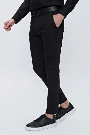 P 1112 Slim Fit Siyah Spor Pantolon