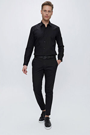 P 1112 Slim Fit Siyah Spor Pantolon