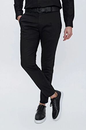 P 1112 Slim Fit Siyah Spor Pantolon