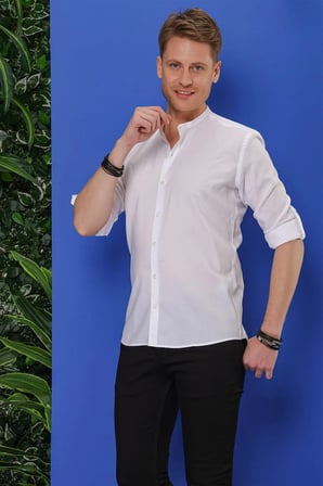 G 1530 Slim Fit Beyaz Spor Gömlek