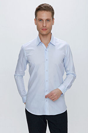 GK 674 Slim Fit Açık Mavi Klasik Gömlek