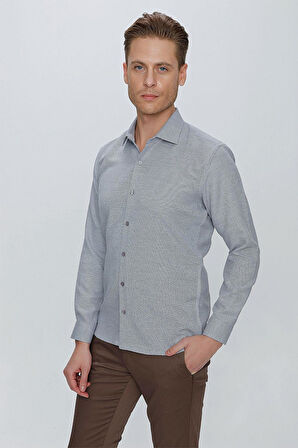 GK 672 Slim Fit Siyah Klasik Gömlek