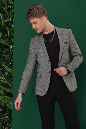 C 635 Slim Fit Siyah Spor Ceket