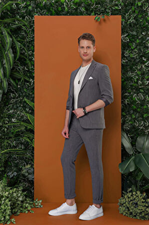 P 1113 Slim Fit Füme Spor Pantolon