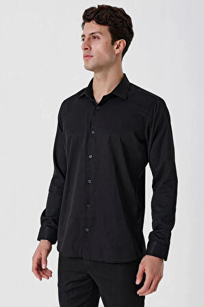 GK 677 Slim Fit Siyah Altro Gömlek