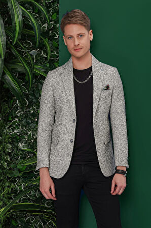 C 637 Slim Fit Siyah Spor Ceket