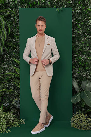 C 638 Slim Fit Bej Spor Ceket