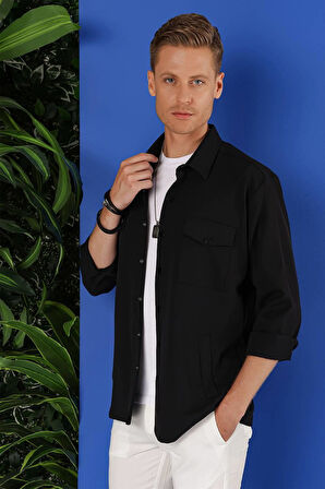 G 1534 Slim Fit Siyah Klasik Gömlek