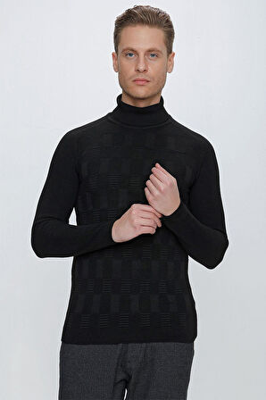 TR 852 Slim Fit Siyah Klasik Triko