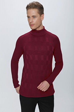 TR 852 Slim Fit Bordo Klasik Triko