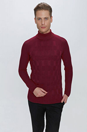 TR 852 Slim Fit Bordo Klasik Triko