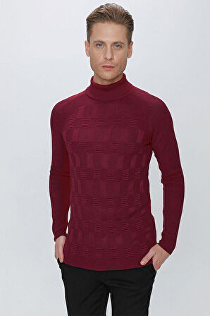 TR 852 Slim Fit Bordo Klasik Triko