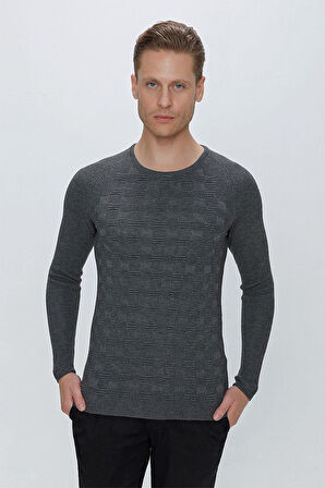 TR 854 Slim Fit Antrasit Klasik Triko