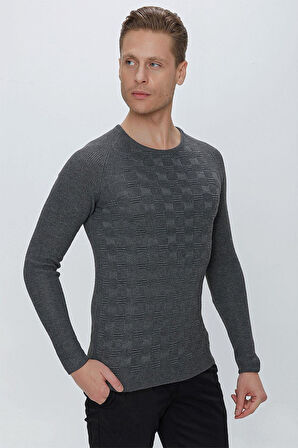 TR 854 Slim Fit Antrasit Klasik Triko