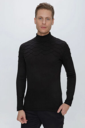 TR 851 Slim Fit Siyah Klasik Triko