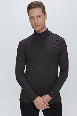 TR 851 Slim Fit Antrasit Klasik Triko