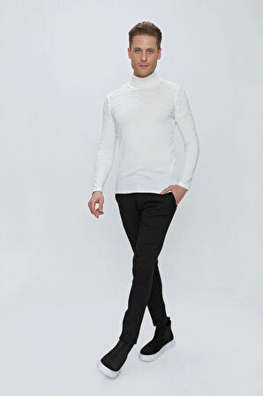 TR 851 Slim Fit Ekru Klasik Triko