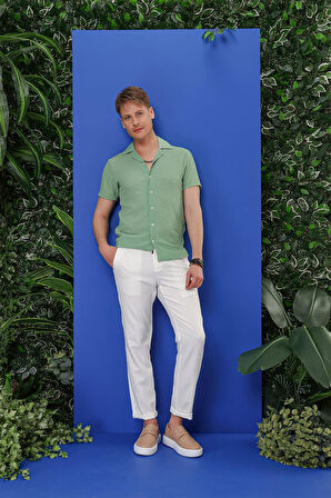 G 1536 Slim Fit Yeşil Klasik Gömlek