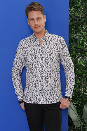 G 1546 Slim Fit Beyaz Klasik Gömlek