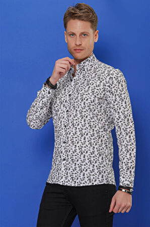G 1546 Slim Fit Beyaz Klasik Gömlek