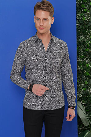 G 1541 Slim Fit Siyah Klasik Gömlek