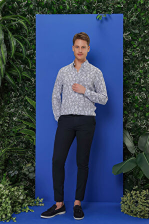 G 1539 Slim Fit Beyaz Klasik Gömlek