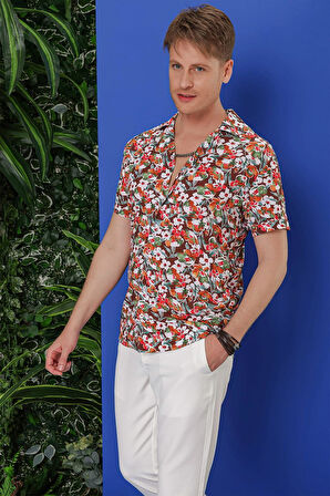 G 1537 Slim Fit Kahve Klasik Gömlek