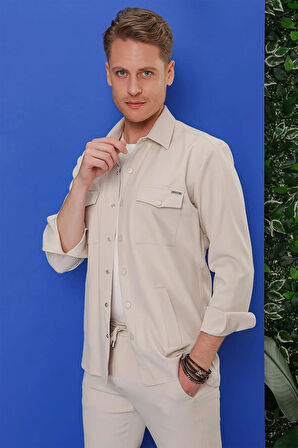 G 1534 Slim Fit Taş Klasik Gömlek