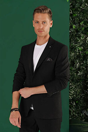 C 640 Slim Fit Siyah Spor Ceket