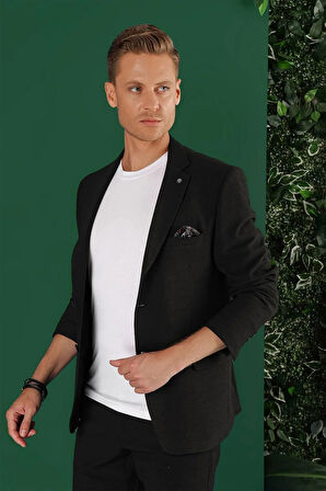 C 640 Slim Fit Siyah Spor Ceket