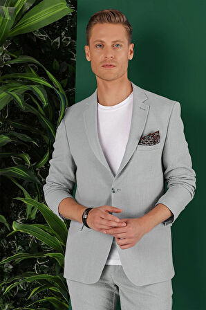 C 640 Slim Fit Gri Spor Ceket