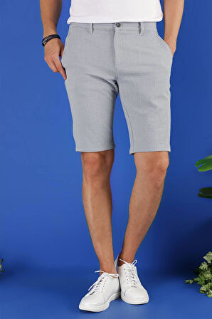 032 Slim Fit Gri Bermuda