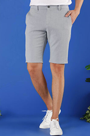 032 Slim Fit Gri Bermuda